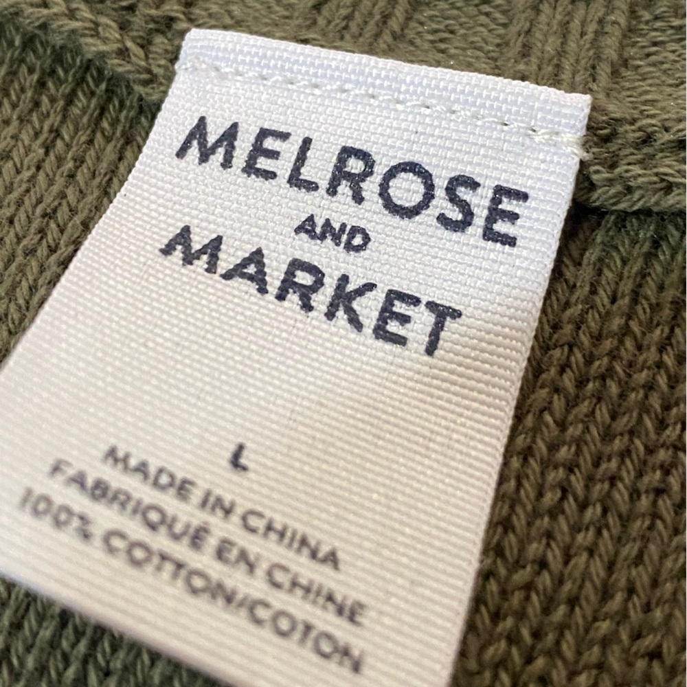 Olive Green Sweater Vest L 100% Cotton Preppy Academia Layering Knit Collegiate - Picture 8 of 8